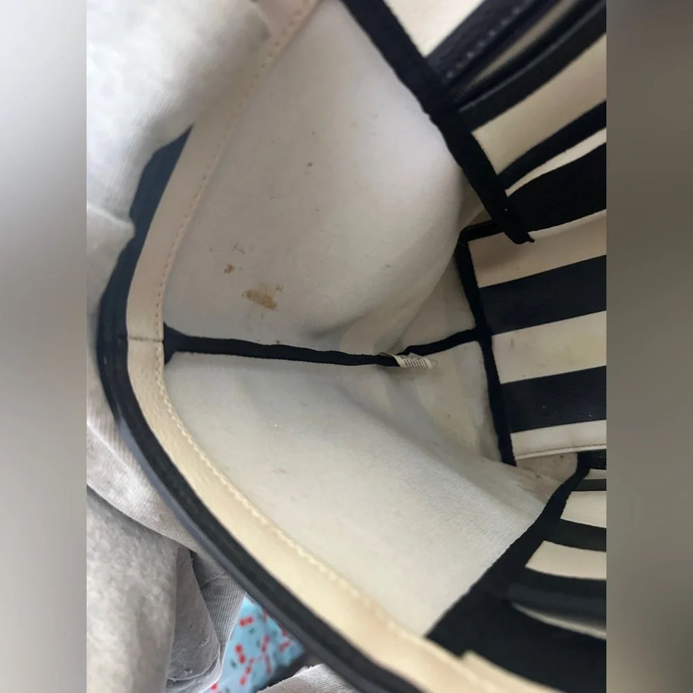 Kate Spade Black and White Striped Tote Bag